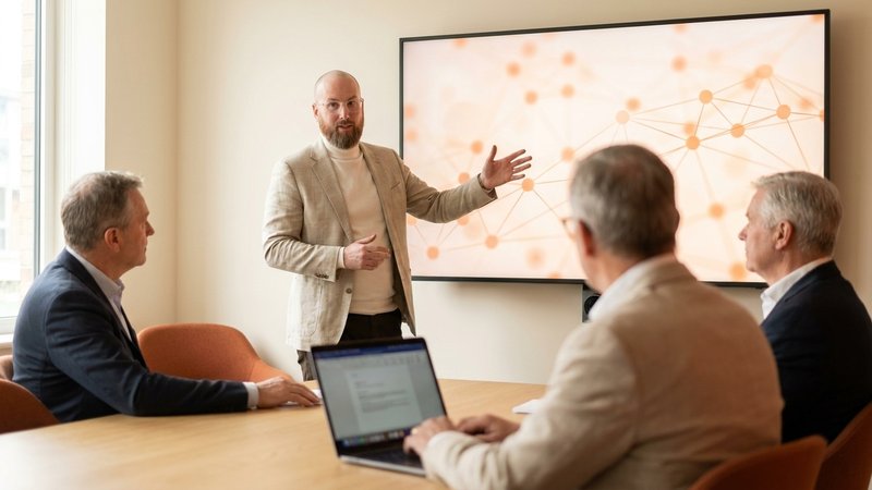 James Miller leading an AI for Leaders executive workshop
